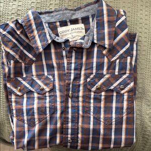 Cody James Kids Blue & Brown Plaid Button-Down Shirt